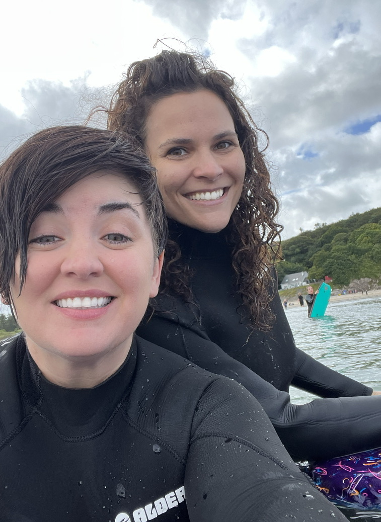 Enjoying the cold water