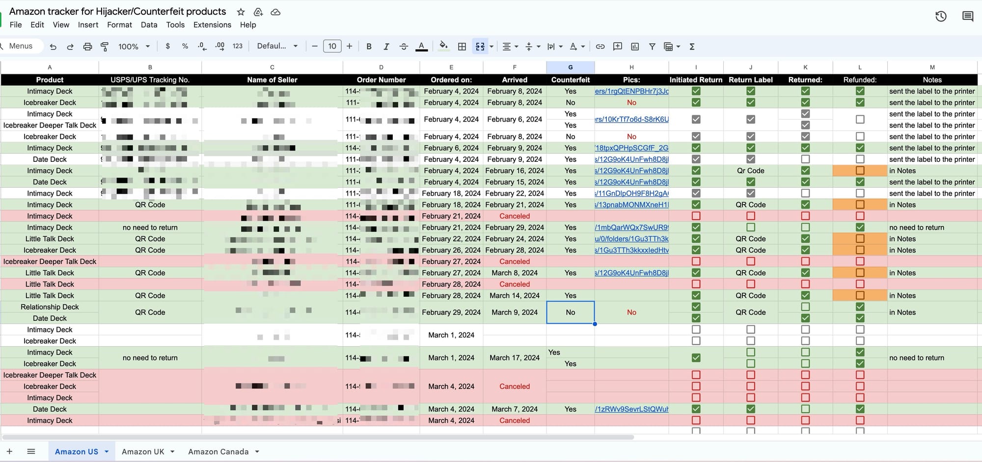 hijacker tracking sheet