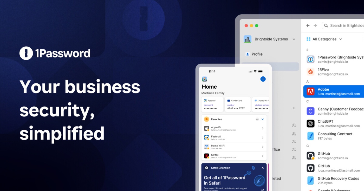 1Password on desktop and mobile